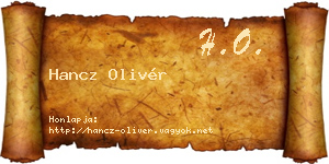 Hancz Olivér névjegykártya